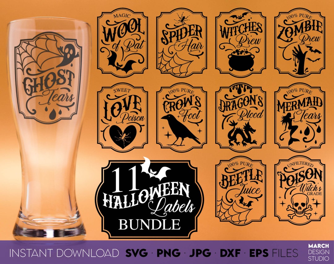 Halloween Labels SVG Bundle Halloween Potion Labels SVG Halloween