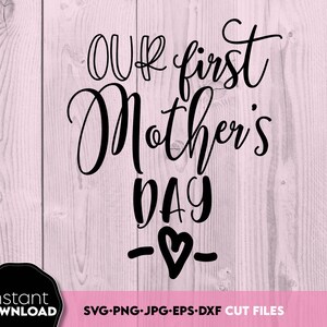 Primer día de la madre SVG / Mamá y yo SVG / Nueva mamá Svg Png / Nuestro primer día de la madre juntas Svg / Mamá y yo Camisas a juego Svg Png