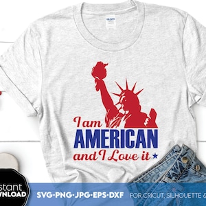 Estatua de la Libertad Patriótica SVG para Camisetas del Día de la Independencia - Tierra de la Libertad, Camiseta del 4 de Julio Png Svg, Make America Great Again Png Svg
