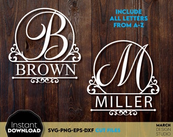 Split Monogram SVG | Monogram SVG | Family Monogram SVG | Split Letters svg | Wedding Monogram svg | Personalized Monogram svg | Laser Cut