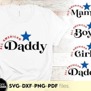 Paquete de camisetas a juego de toda la familia estadounidense, SVG PNG, orgullosa familia del 4 de julio, SVG estadounidense, diseño de camiseta a juego de la familia del 4 de julio