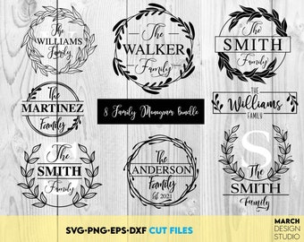Split Monogram SVG Bundle | Family Name Laser Cut Files
