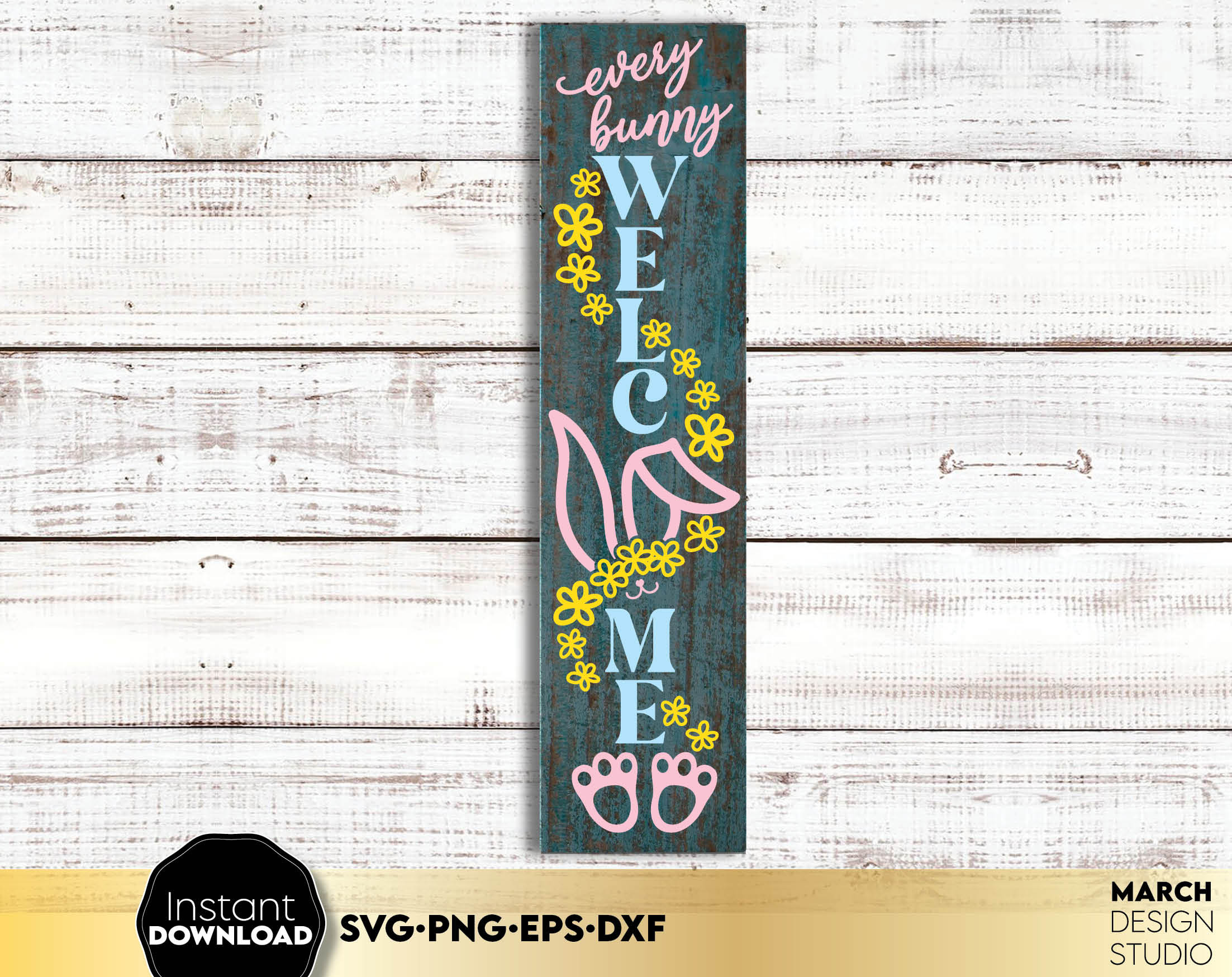 Spring Easter Welcome Sign SVG Bundle: Front Door Decor (igital ...