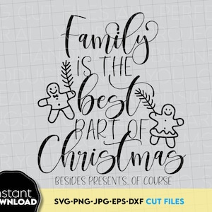 Family Is The Best Part Of Christmas SVG, Family Christmas Ornaments SVG, Christmas Quotes SVG, Cut Files For Cricut Christmas Svg Shirts