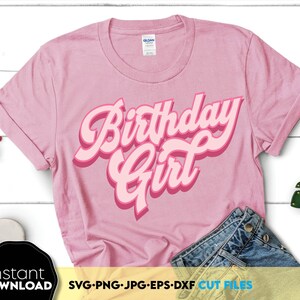 Vintage Geburtstagskind svg | Rosa Geburtstagskind Shirt | 16. Geburtstag svg | Geburtstag Shirt SVG PNG EPS Sofortiger Download | Dxf Datei für Cricut