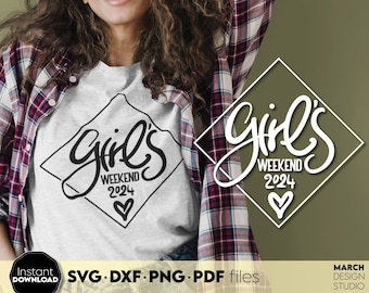 Girl's Weekend 2026 SVG PNG, meisjesreisshirtontwerp, digitale download