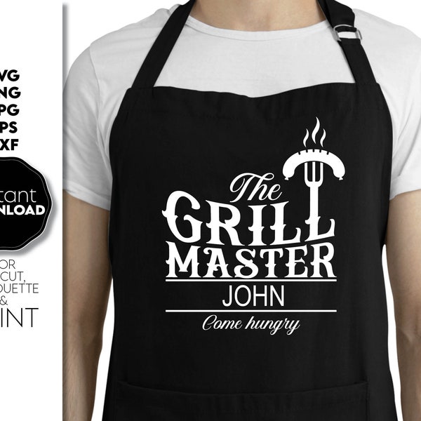 Custom Grill master apron design | grill master png | apron print | grilling svg | Fathers day apron svg | dad birthday gift | apron for men