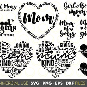 Pacote de mãe SVG | Pacote de mãe engraçada Svg | pacote de vida de mãe svg | dia das mães svg | aniversário de mãe svg | Menina mãe SVG PNG | Menino mãe svg Png