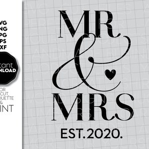 Mr and Mrs est 2025 wedding sign svg | custom wedding monogram | just married svg | file for cricut svg