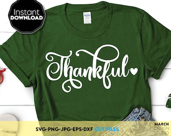 Thankful SVG, gesneden Thanksgiving-bestanden, digitale download