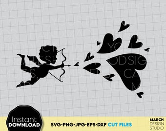 Cupido met hart SVG-png-bestand: gesneden Valentijnsdagbestand