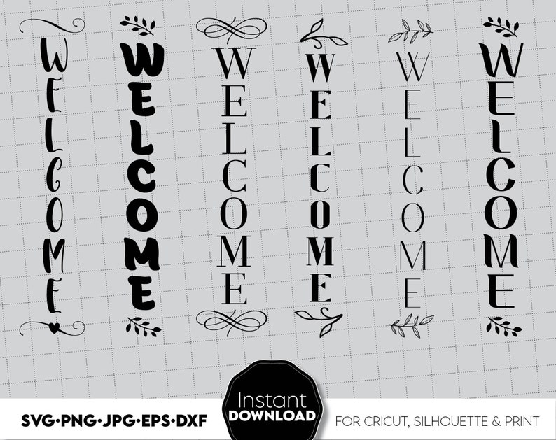 Download Welcome Sign Bundle SVG file for Cricut Silhouette ...