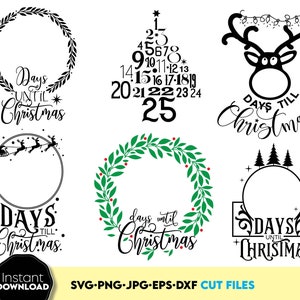 Christmas Countdown svg png bundle, Days Until Christmas svg, Christmas chalkboard svg, Christmas Signs svg bundle Christmas svg png clipart