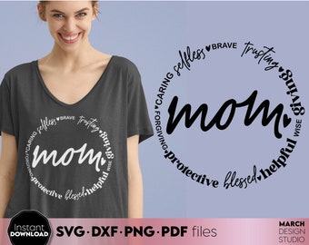SVG para mamá, archivo de corte con cita sobre la maternidad, diseño inspirador para camisetas de mamá, regalo para el Día de la Madre, diseño para Cricut con palabras de amor maternal