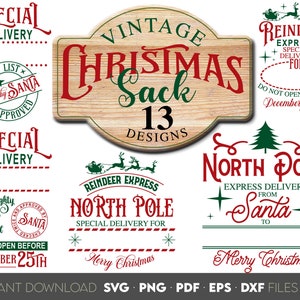 Pacchetto di immagini PNG con sacco di Babbo Natale in formato SVG, mockup di sacco di Babbo Natale in formato SVG, clipart vuoto di sacco di Babbo Natale, posta di Babbo Natale in formato SVG, borsa di Babbo Natale in formato SVG, consegna speciale in formato SVG