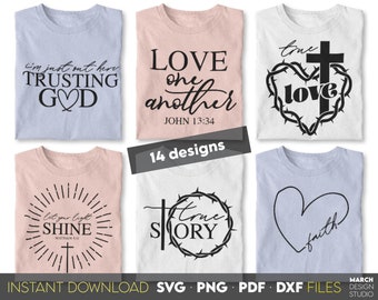 Paquete cristiano SVG Paquete de escrituras Paquete de versículos bíblicos Svg religiosos Jesús Dios Fe archivos svg para Cricut svg Citas cristianas Camiseta Svg