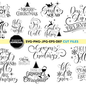 Paquete SVG de Navidad, paquete SVG de invierno, cálidos deseos de invierno, paquete PNG de invierno, paquete de citas navideñas, archivo SVG para Cricut SVG Silhouette