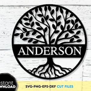 Stammbaum SVG Familientreffen SVG Stammbaum Cricut Baum des Lebens svg Split-Monogramm svg Familienbaum png Silhouette Clipart