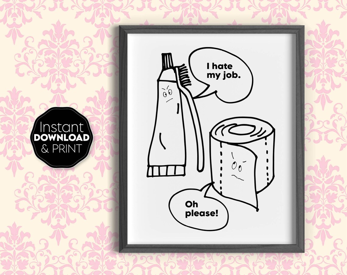 Funny Printable Wall Art for Bathroom Wash Your Hands - Etsy