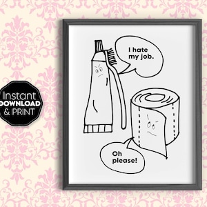 Funny Printable Wall Art For Bathroom, Wash Your Hands, Funny Bathroom Wall Decor, Bathroom Prints, Bathroom Wall Print Art Digital Download