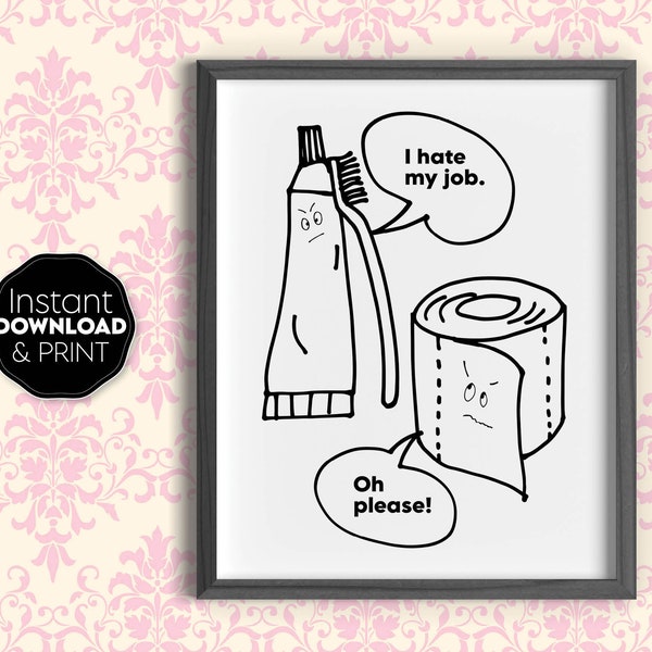 Funny Printable Wall Art For Bathroom | Wash Your Hands | Funny Bathroom Wall Decor | Bathroom Prints | Bathroom Wall Art | Digital Download