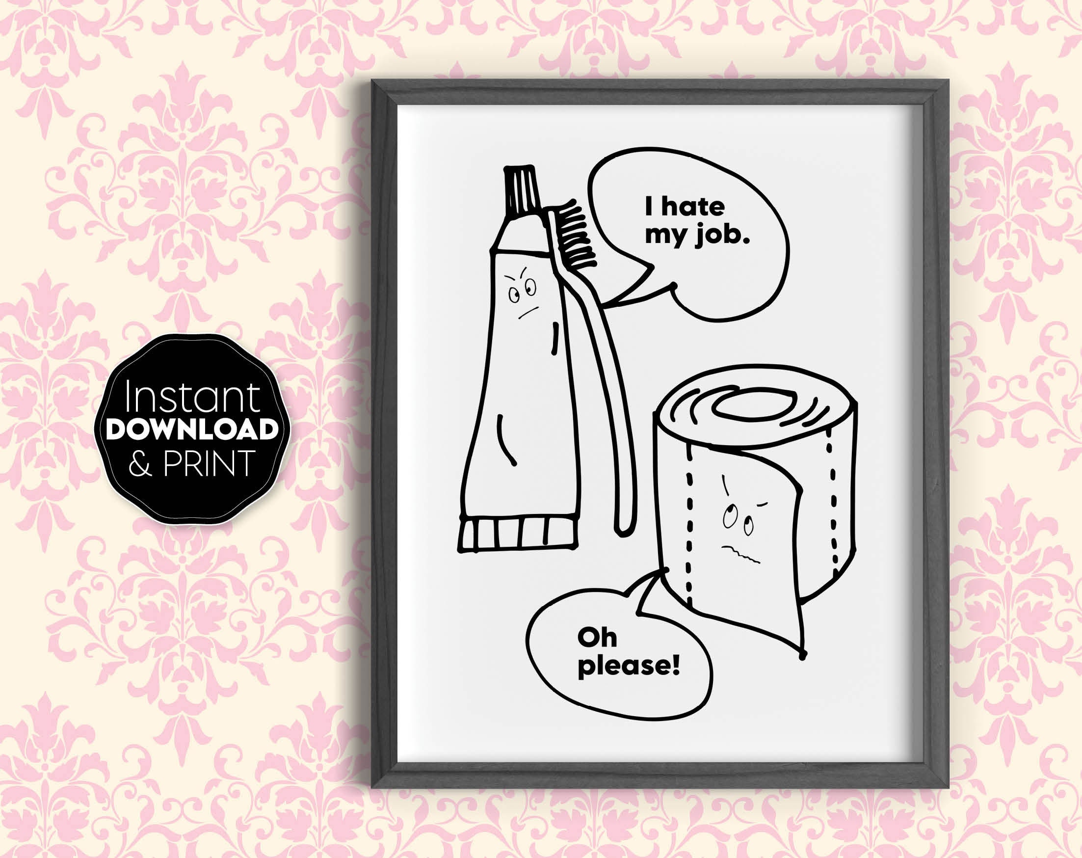 Funny Printable Wall Art for Bathroom Wash Your Hands - Etsy