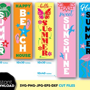 Zomer Welkom veranda borden svg png bundel Hallo zomer svg zomer veranda boerderij decor svg, grappige zomer voordeur veranda borden