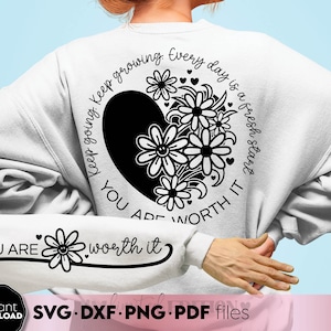 Continuez votre progression Svg Png - Continuez de grandir Svg Png - Chaque jour est un nouveau départ Svg Png - Svg Png citation positive inspirante - Cricut - Silhouette