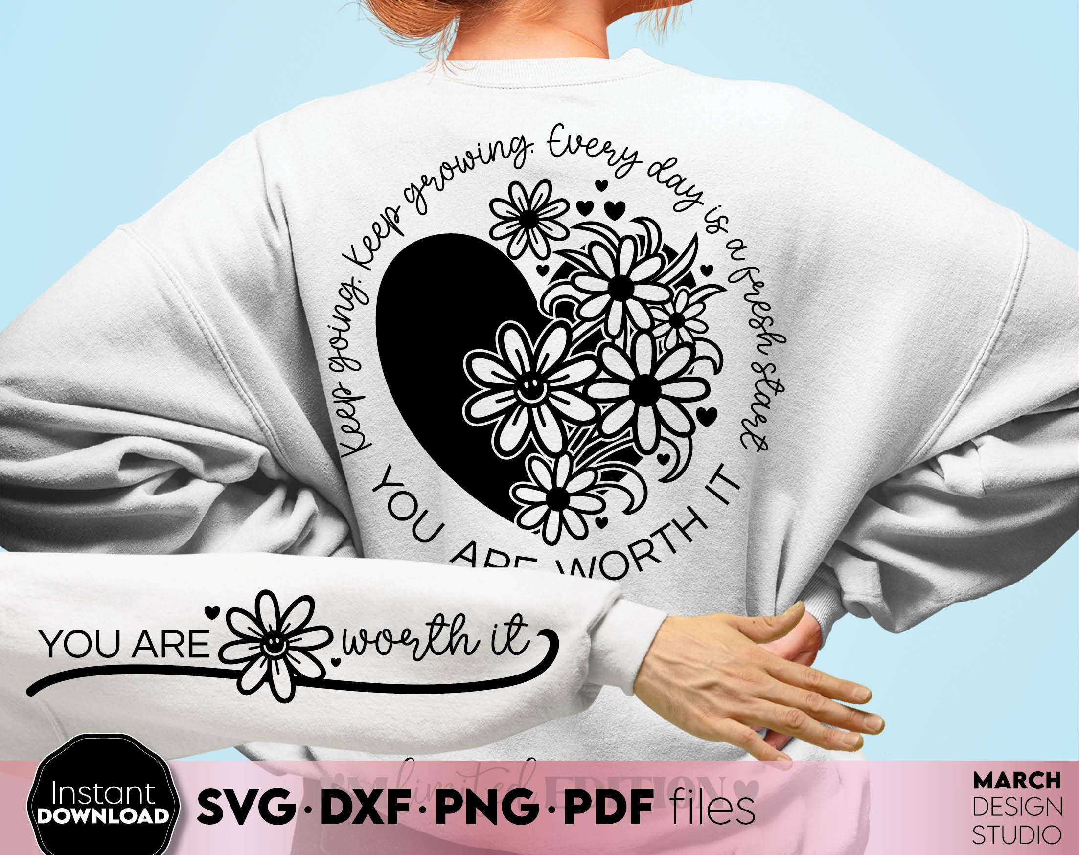 Keep Rising Svg Inspirational Quote SVG Bundle: Keep Going, Keep Growing (digital ...