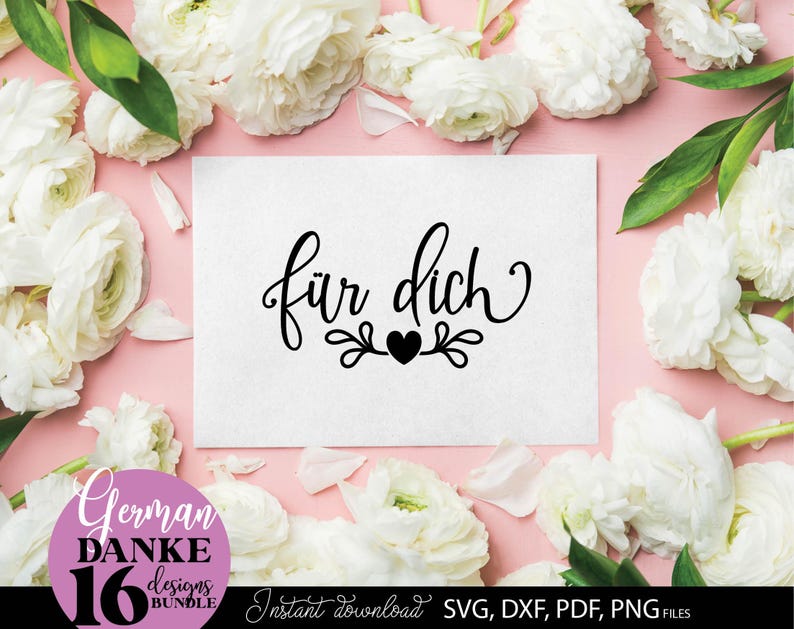 Deutsche Danke Sprüche SVG Bundle Dankeschön Designs Für Karten ...
