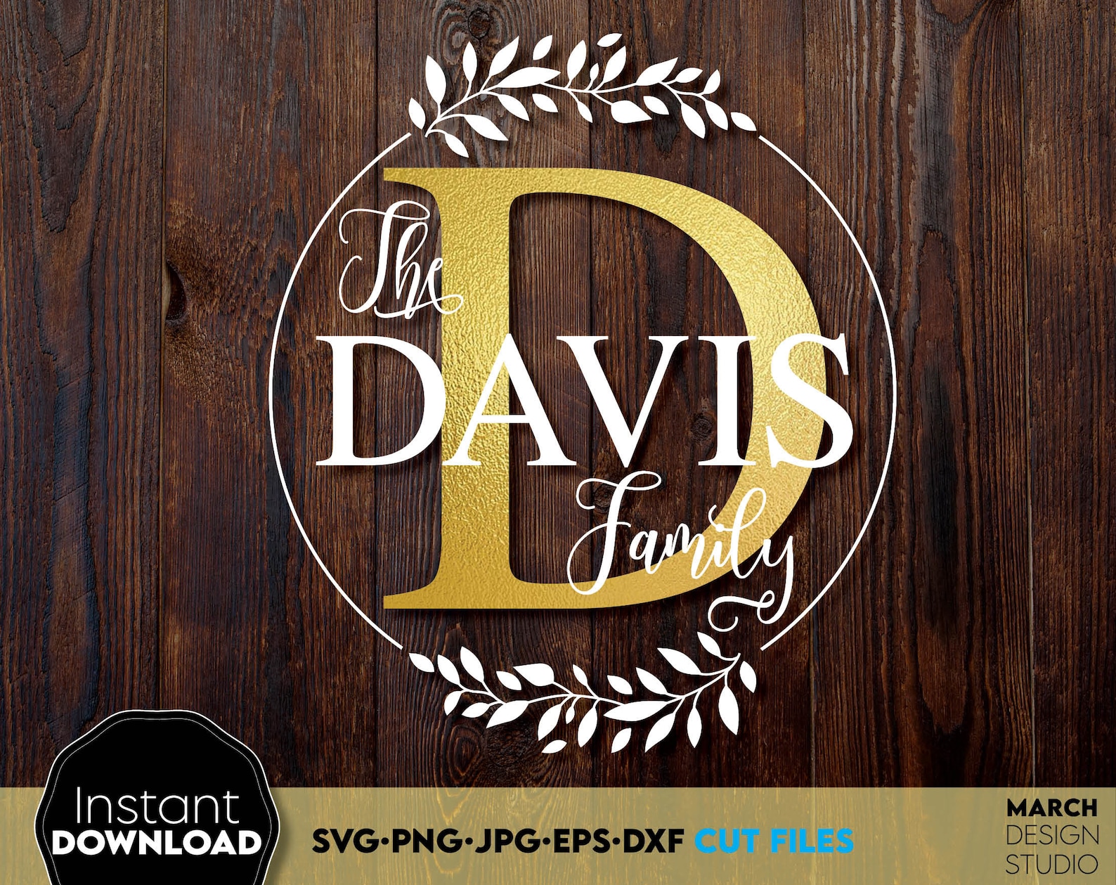 Letter D Monogram SVG D SVG Name Monogram Svg Circle - Etsy