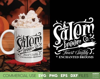 Salem Broom Co. SVG PNG, signe d'Halloween vintage coupe fichier en téléchargement numérique