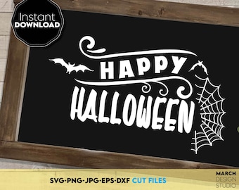 Happy Halloween SVG: file di taglio Cricut Silhouette (download digitale)