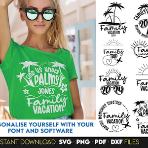 Paquete svg de vacaciones familiares 2025, svg de vacaciones familiares, svg de vibraciones de verano, svg de crucero familiar, svg de camisa familiar, archivos svg de verano para Cricut