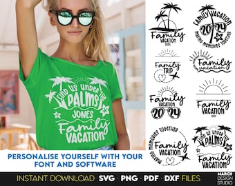 Family vacation 2026 svg bundle: family matching trip shirts designs, digital download