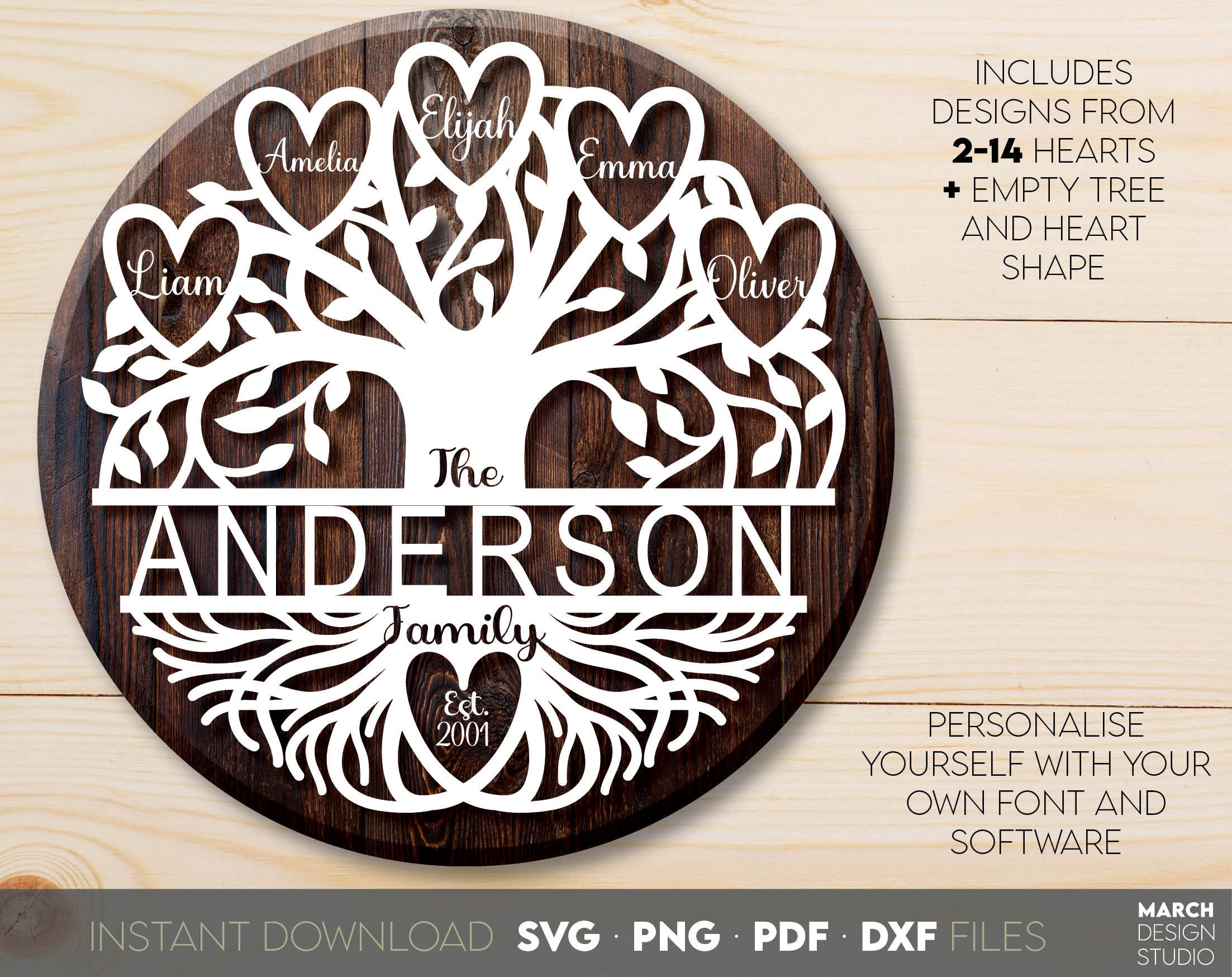 Family Tree SVG: Reunion Design, Split Monogram (digital Download) - Etsy