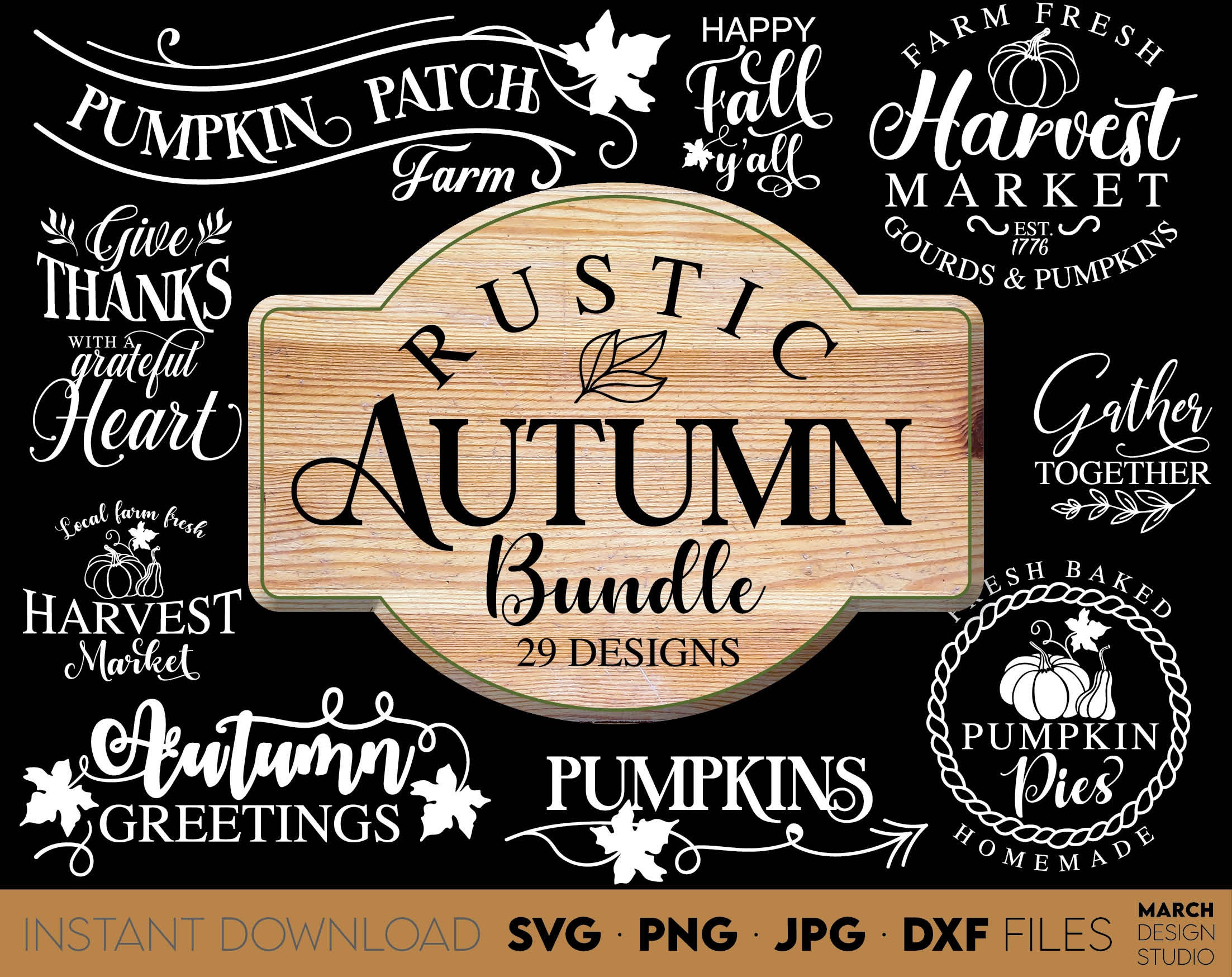 Rustic Autumn SVG Bundle | Farmhouse Market Signs (digital Download) - Etsy