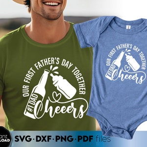 Pai bebê primeira colisão Png Svg, pai de primeira viagem Svg, nosso primeiro dia dos pais, nova camisa de pai Svg Png, roupas de pai e filho, presentes de primeiro dia dos pais