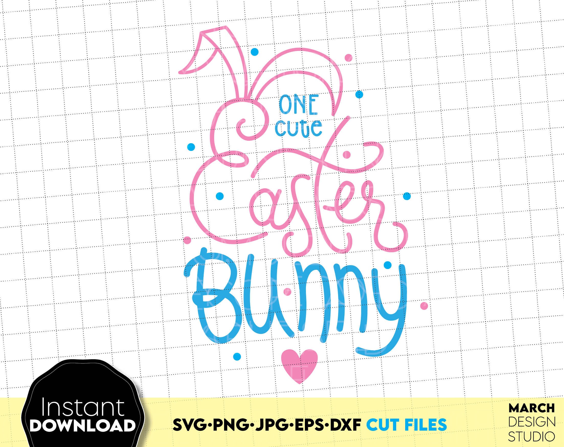 One Cute Easter Bunny Kids SVG PNG Design, Digital Download - Etsy
