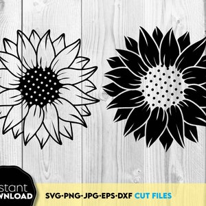 Girasol svg - girasol simple svg - girasol png - archivo de corte de flor svg - archivo de flor para cricut - naturaleza svg png - archivos svg para cricut