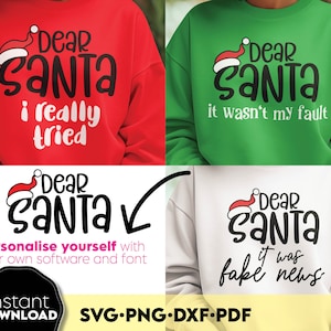 Santa Christmas SVG Bundle: Family Shirt Design (Digital Download)