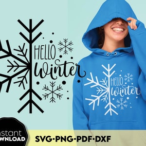 Hello Winter SVG Cut File for Cricut Snowflake Commercial Use ...