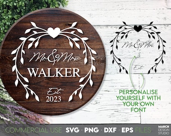 Mr and Mrs SVG | Split Monogram SVG | Wedding Svg | Marriage Svg | Mr and Mrs Sign | Mr and Mrs Wedding Sign Svg | Cut Files For Cricut