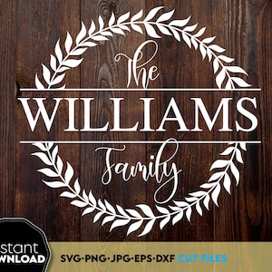 Last name monogram svg | Family Name Monogram | family name | Wedding monogram svg | name family monogram | family name frame svg png dxf