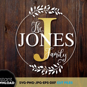 Gepersonaliseerde Letterg J monogram Svg achternaam monogram svg gepersonaliseerde naam svg gepersonaliseerd huwelijkscadeau, lasergesneden monogram letters dxf