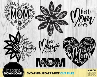 Mom SVG Bundle | Mothers Day SVG Bundle | Mom Life SVG | Floral Mom svg | Mom svg Cut Files | Mom Love svg | Mom Heart svg | Mom Gifts svg