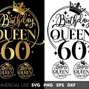60e anniversaire de la reine SVG | 60e anniversaire SVG | Soixante anniversaire chemise SVG | Cadeau de 60e anniversaire svg | Fichiers pour Cricut Silhouette svg dxf png