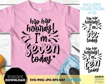 Birthday Number SVG Bundle: Kids 6-10 Years Digital Download