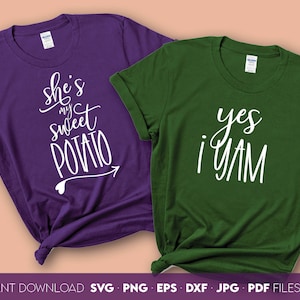 Ella es mi batata, camiseta Svg PNG, camiseta I Yam Svg PNG, camisetas de Acción de Gracias para parejas Svg PNG, camiseta de Acción de Gracias a juego, Acción de Gracias familiar