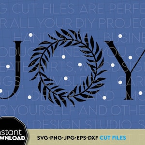 Joy SVG, canto navideño svg, camiseta navideña Svg, feliz navidad Svg, corona navideña Svg, archivos de corte para Cricut Silhouette